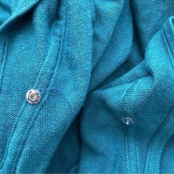 Lululemon Sun Savasana Wrap Cashmere Blend Sweater Heathered Teal - Size 6 - Picture 12 of 12